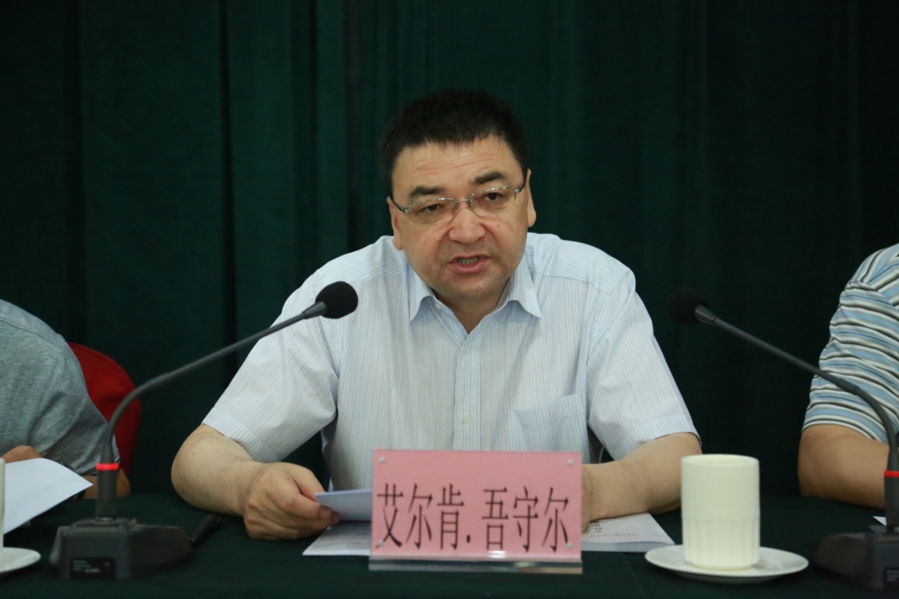 厅党组成员,副厅长艾尔肯61吾守尔讲话全国土地调查办技术指导组副